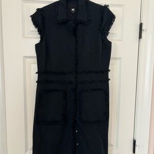 W by Worth Navy Textured Midi Dress